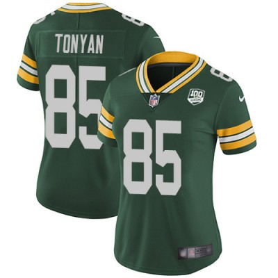 Nike Green Bay Packers #85 Robert Tonyan Green Team Color Women's 100th Season Stitched NFL Vapor Untouchable Limited Jersey